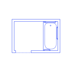 Layouts Bathrooms Quarter Accessible Bathtub Technical Drawing Svg Vector, Free Vectors File
